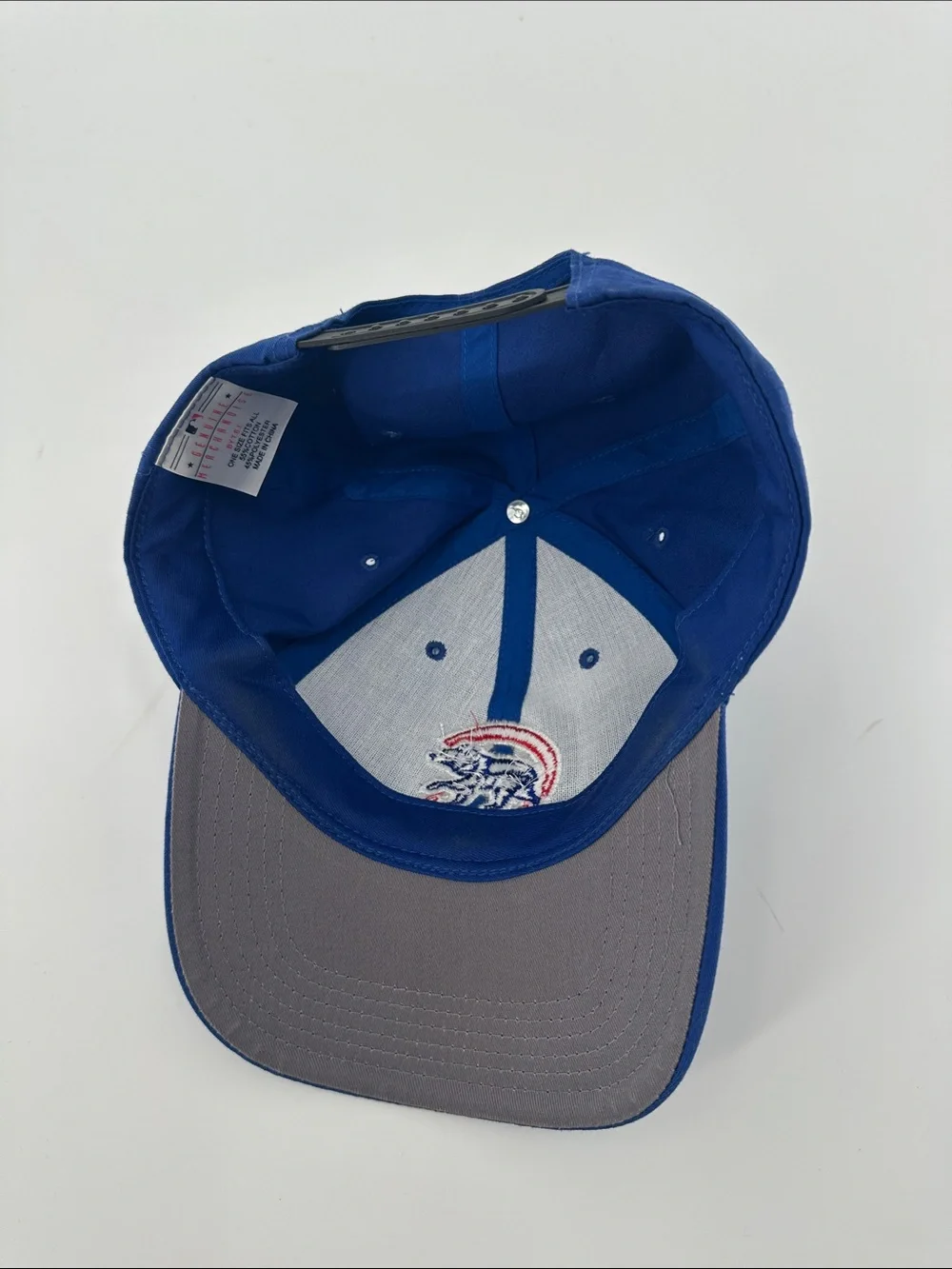 Kids Blue Chicago Cubs Baseball Cap with Embroidered Bear Logo